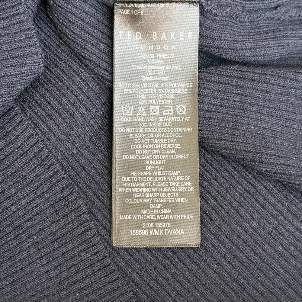Ted Baker Dvana Frilled Trim Ribbed Sweater - Picture 7 of 7